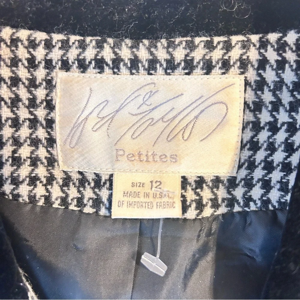 Lord & Taylor Vintage Houndstooth Blazer Sizr 12 P
